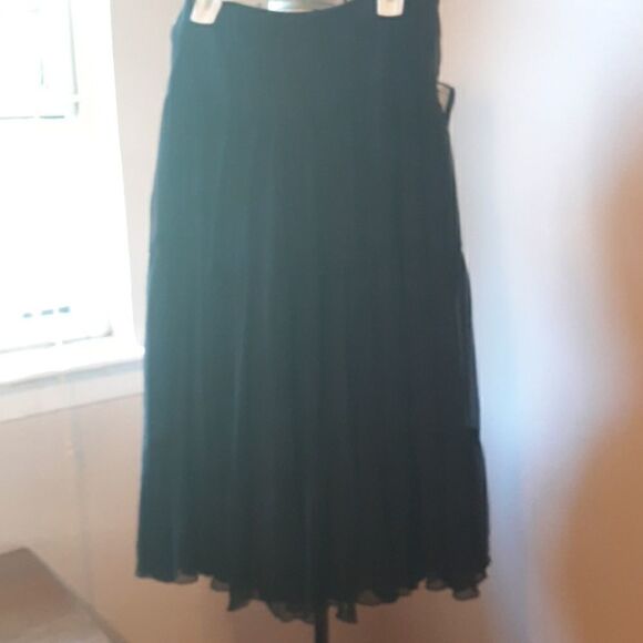 SHIN CHOI DESIGNER BERGDORF GOODMAN CHIFFON BLACK  MAXI SKIRT SIZE 2 - Picture 1 of 3